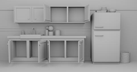 Pantry created in Blender